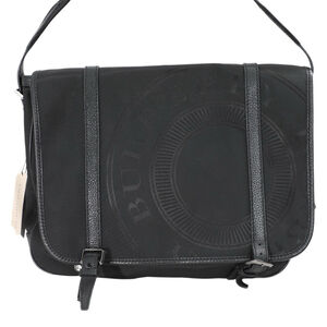 Burberry Messenger Bag Black Leather Trim 15”x14H”x5D”